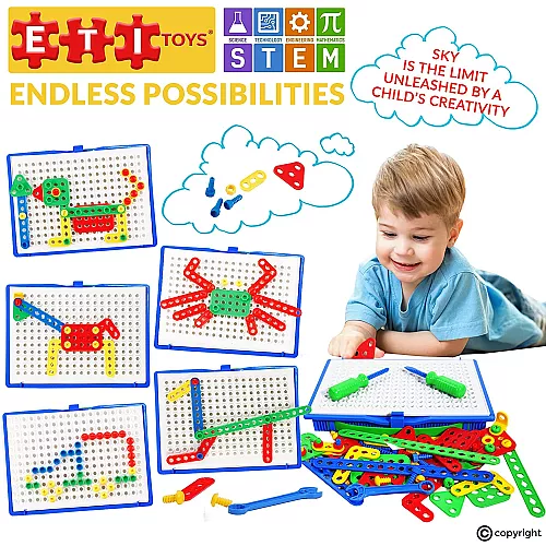 Развивающий STEM конструктор с шестеренками (92 шт) от ETI Toys Развивающий STEM конструктор с шестеренками (92 шт) от ETI Toys
