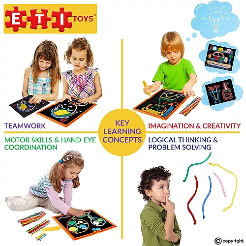 Набір для творчості Малювання шнурками (58 шт) від ETI Toys Набір для творчості Малювання шнурками (58 шт) від ETI Toys