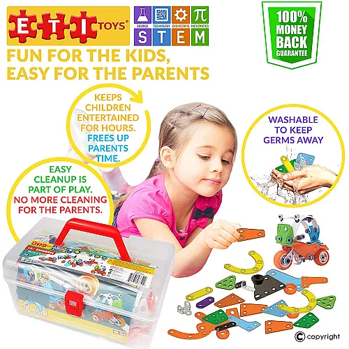 Набір STEM конструктор Машинки (132 деталі) від ETI Toys Набір STEM конструктор Машинки (132 деталі) від ETI Toys
