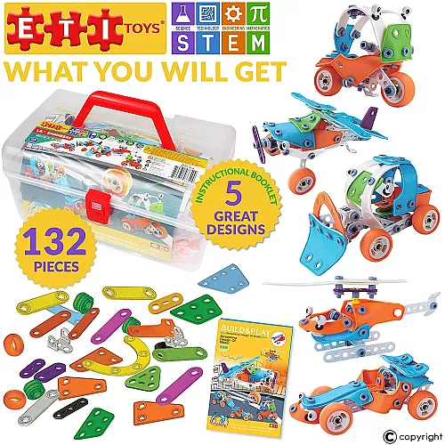 Набір STEM конструктор Машинки (132 деталі) від ETI Toys Набір STEM конструктор Машинки (132 деталі) від ETI Toys