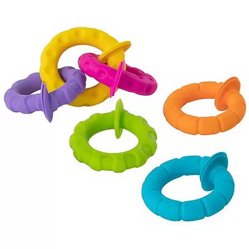 Сенсорно тактильный набор прорезыватели Колечки (6 шт) от Fat Brain Toys