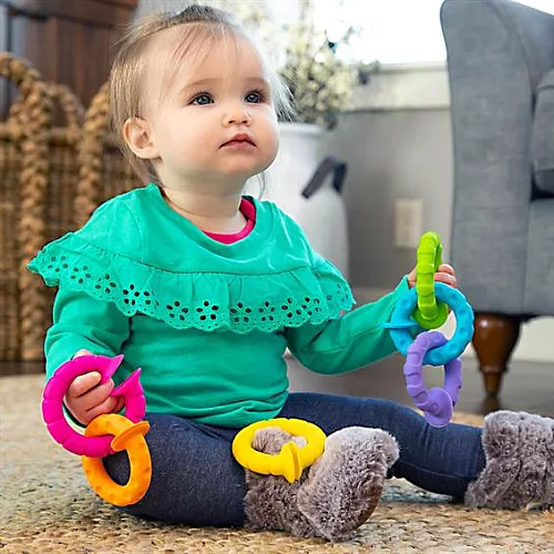 Сенсорно тактильный набор прорезыватели Колечки (6 шт) от Fat Brain Toys
