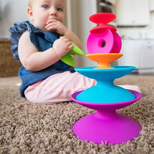 Сенсорна іграшка пірамідка Вежа з котушок від Fat Brain Toys Сенсорна іграшка пірамідка Вежа з котушок від Fat Brain Toys