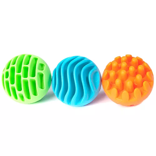 Прорезыватель-погремушка Сенсорные шары (3 шт) от Fat Brain Toys