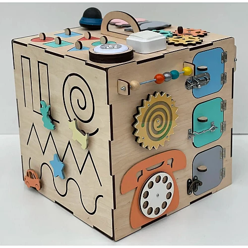 Развивающая игрушка Бизикуб 35х35 см