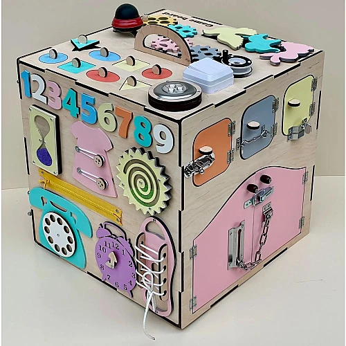 Развивающая игрушка Бизикуб 40х40 см с дверкой