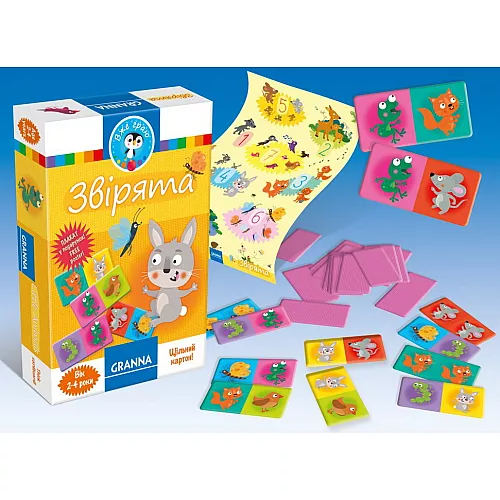 Настольная игра домино Зверята (для 1-2 игроков) от Granna Настольная игра домино Зверята (для 1-2 игроков) от Granna