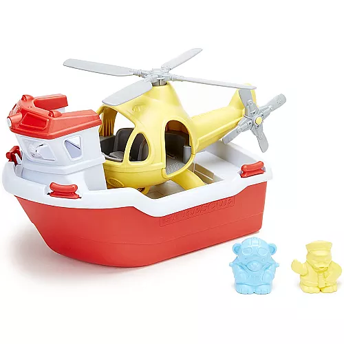 Розвиваючий набір для ванни Човен з вертольотом від Green Toys Розвиваючий набір для ванни Човен з вертольотом від Green Toys