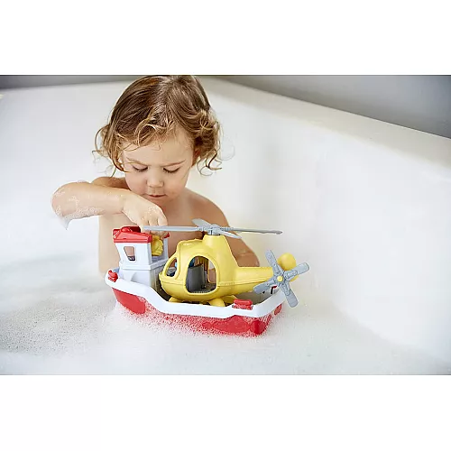 Розвиваючий набір для ванни Човен з вертольотом від Green Toys Розвиваючий набір для ванни Човен з вертольотом від Green Toys