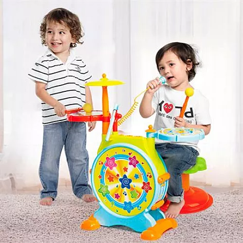 Развивающая музыкальная игрушка Барабанная установка от Hola Toys Развивающая музыкальная игрушка Барабанная установка от Hola Toys