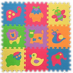 Развивающий игровой коврик пазлы Животные (9 шт)