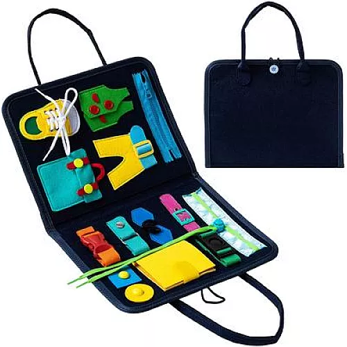 Развивающий Монтессори бизиборд Молния, шнуровка, замки от Obetty