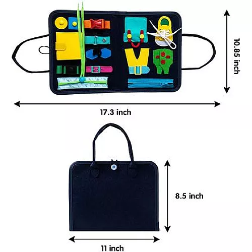 Развивающий Монтессори бизиборд Молния, шнуровка, замки от Obetty
