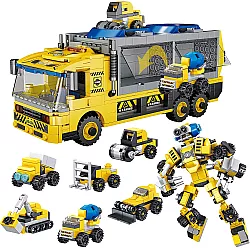 Развивающий STEM конструктор Строительный грузовик с машинками (6 шт) от JOYIN