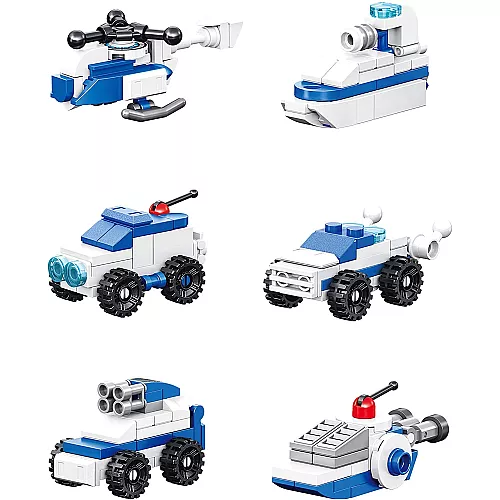 Розвиваючий STEM конструктор Поліцейська вантажівка з машинками (6 шт) від JOYIN