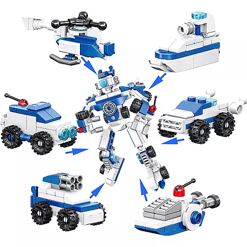 Розвиваючий STEM конструктор Поліцейська вантажівка з машинками (6 шт) від JOYIN