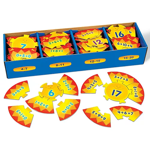 Математичний набір пазлів складання з 3 чисел Сонечко (17 шт) від Lakeshore