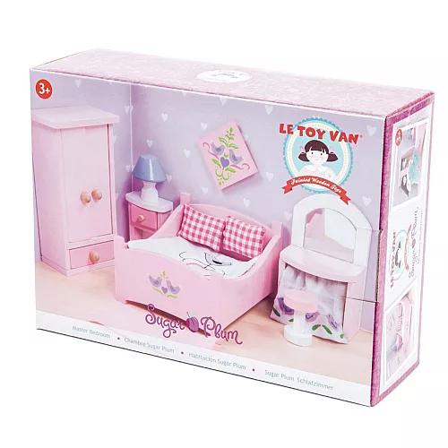Развивающий набор игрушечной мебели спальня Сахарная слива от Le Toy Van Развивающий набор игрушечной мебели спальня Сахарная слива от Le Toy Van