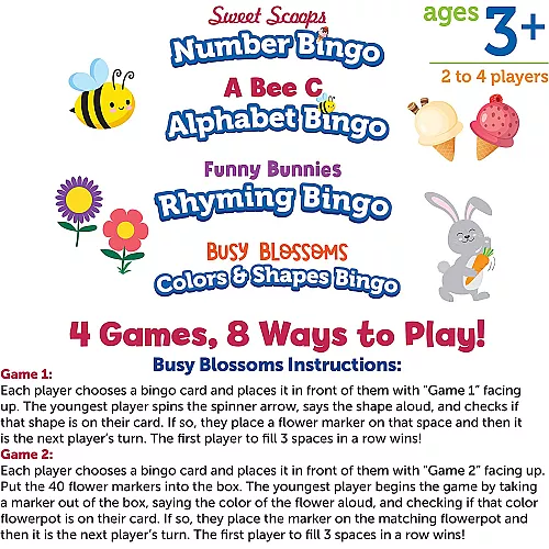 Набор образовательных настольных игр Bingo (4 игры) от Learning Resources Набор образовательных настольных игр Bingo (4 игры) от Learning Resources