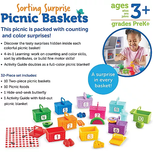 Розвиваючий набір сортер Кошики для пікніка (32 предмета) від Learning Resources