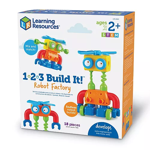 Строительный STEM набор конструктор Фабрика роботов (18 деталей) от Learning Resources Строительный STEM набор конструктор Фабрика роботов (18 деталей) от Learning Resources