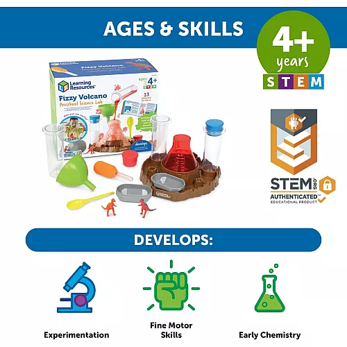 Научный STEM набор Шипучий вулкан (13 предметов) от Learning Resources Научный STEM набор Шипучий вулкан (13 предметов) от Learning Resources
