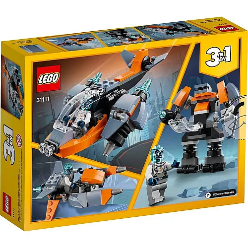 Развивающий конструктор 3 в 1 Кибердрон (113 деталей) от Lego Развивающий конструктор 3 в 1 Кибердрон (113 деталей) от Lego