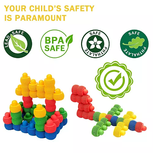 Розвиваючий будівельний м'який конструктор (60 шт) від MECY