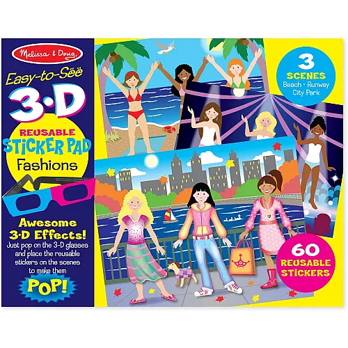 Набор 3D наклеек с очками Мода (60 наклеек) от Melissa & Doug Набор 3D наклеек с очками Мода (60 наклеек) от Melissa & Doug