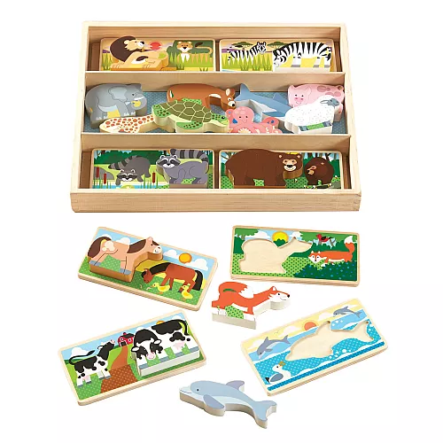 Розвиваючий набір дерев'яних карток Тварини від Melissa & Doug