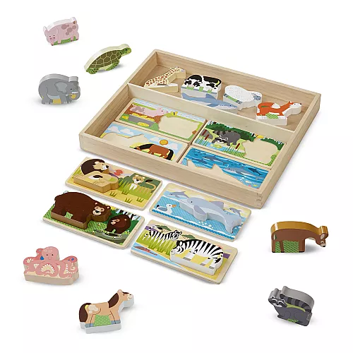 Розвиваючий набір дерев'яних карток Тварини від Melissa & Doug