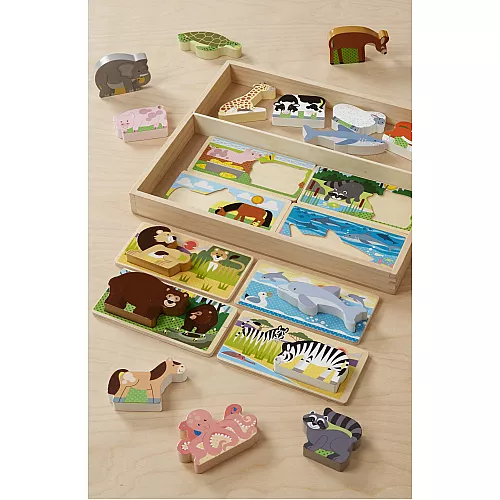Розвиваючий набір дерев'яних карток Тварини від Melissa & Doug