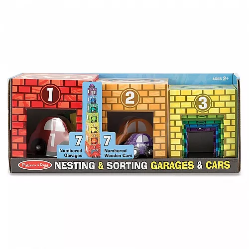 Набір для рахунку і сортування Машинки в гаражах (12 шт) від Melissa & Doug Набір для рахунку і сортування Машинки в гаражах (12 шт) від Melissa & Doug