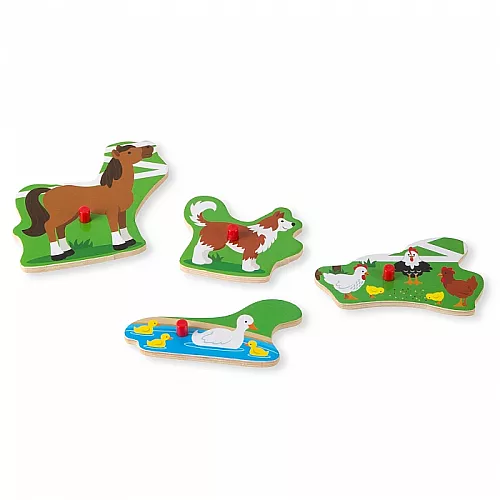 Розвиваючий звуковий пазл Тварини на фермі від Melissa & Doug Розвиваючий звуковий пазл Тварини на фермі від Melissa & Doug