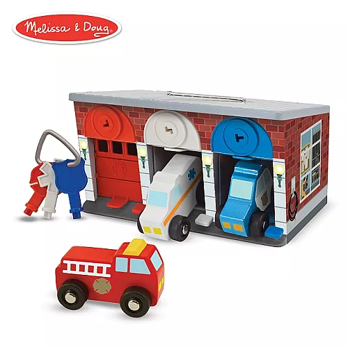 Развивающий деревянный набор Гараж спасательных машин от Melissa & Doug