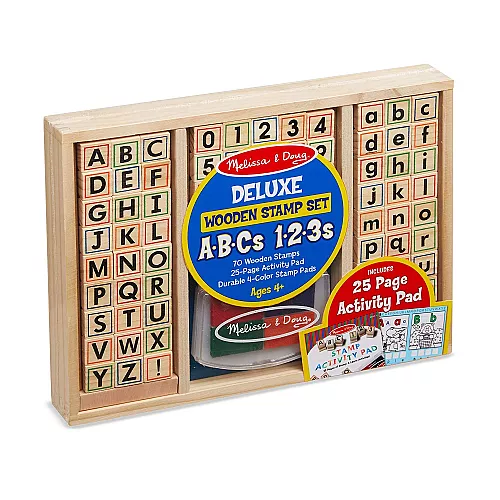 Набор деревянных штампов Алфавит и цифры (70 шт) от Melissa & Doug Набор деревянных штампов Алфавит и цифры (70 шт) от Melissa & Doug