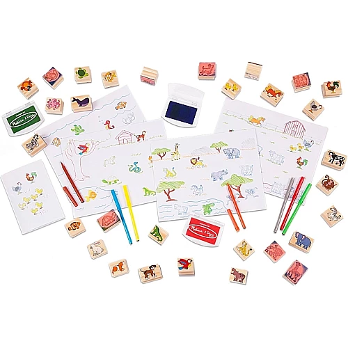 Большой набор деревянных штампов от Melissa & Doug Большой набор деревянных штампов от Melissa & Doug