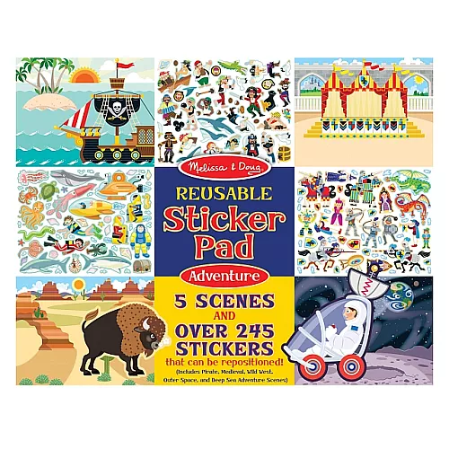 Набор многоразовых наклейок Приключения (245 стикеров) от Melissa & Doug Набор многоразовых наклейок Приключения (245 стикеров) от Melissa & Doug