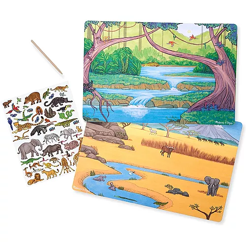 Набор с многоразовыми наклейками Джунгли и саванна (50 шт) от Melissa & Doug Набор с многоразовыми наклейками Джунгли и саванна (50 шт) от Melissa & Doug