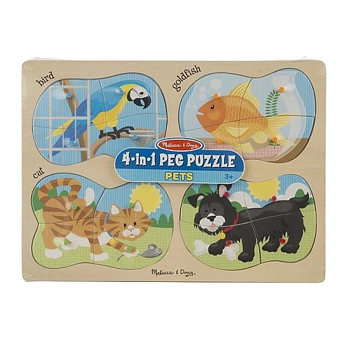 Развивающие пазлы 4 в 1 Домашние животные от Melissa & Doug Развивающие пазлы 4 в 1 Домашние животные от Melissa & Doug