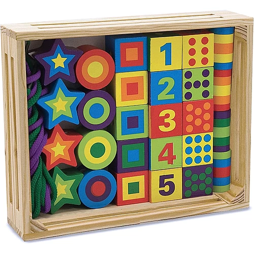 Развивающий набор для счета Деревянные фигурки на шнурках (29 шт) от Melissa & Doug