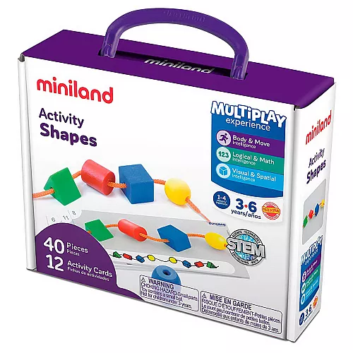 Розвиваючий набір для рахунку і сортування Форми на шнурку (6 шт) від Miniland