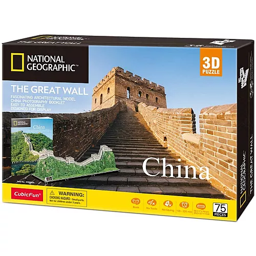 Розвиваючий 3D пазл Велика Китайська стіна (75 деталей) від NATIONAL GEOGRAPHIC Розвиваючий 3D пазл Велика Китайська стіна (75 деталей) від NATIONAL GEOGRAPHIC