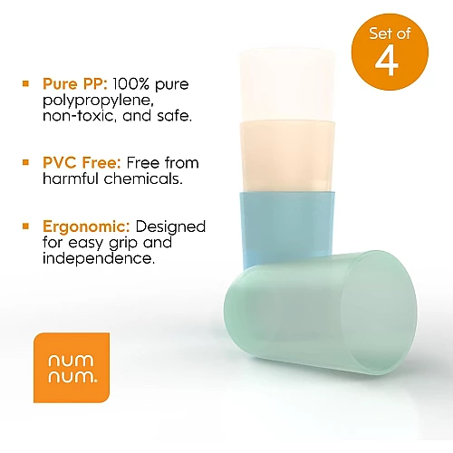 Набор посуды 4 чашки и 2 ложки от NumNum