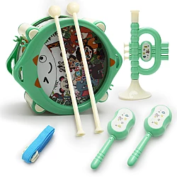 Набор музыкальных инструментов Барабан, маракасы и дудка от Obetty