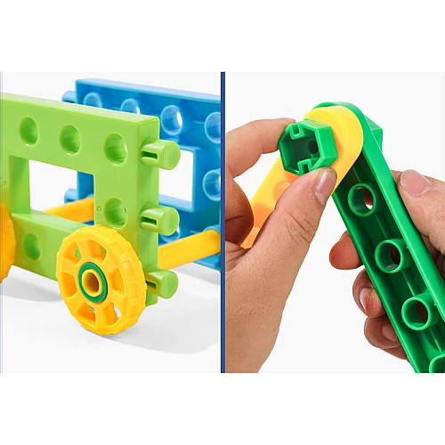 Развивающий блоковый конструктор с шестеренками в чемодане от Obetty