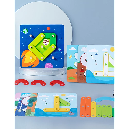 Деревянный конструктор Алфавит и цифры от Obetty