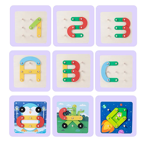 Деревянный конструктор Алфавит и цифры от Obetty