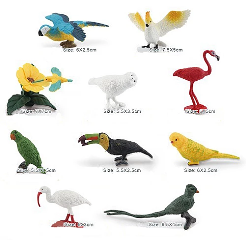 Развивающий набор фигурки Экзотические птицы от Obetty