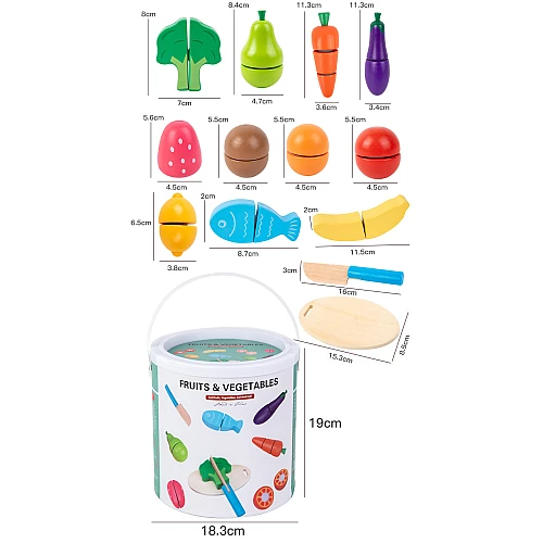 Розвиваючий набір Фрукти та овочі на липучках від Obetty